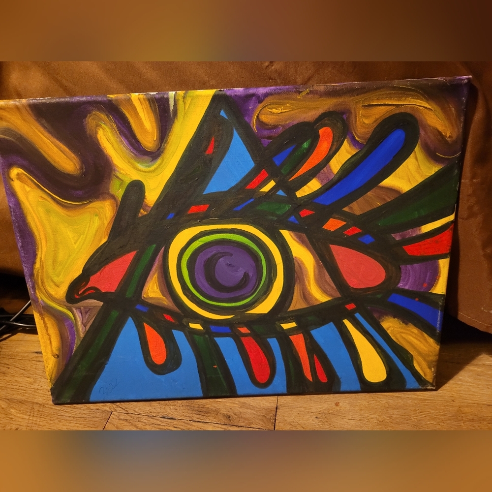 Eye Of Providence All Seeing Eye Abstract Psychedelic Painting Art